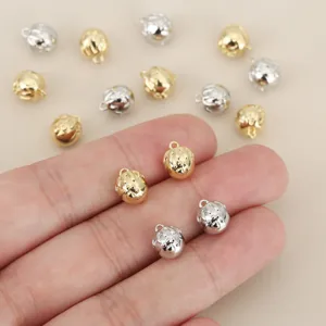 3D strawberry charm DIY jewelry accessory copper plated gold silver cute fruit pendant