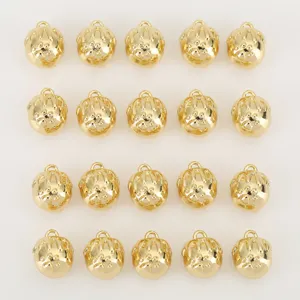 Copper Stereoscopic Strawberry Charm Pendant Metallic Fruit Style DIY Jewelry Accessories For Necklace Bracelet Making