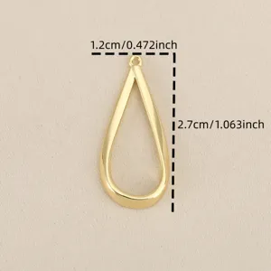 Pendentif Goutte Plaque Or Geometrique Creux Accessoire Bijou DIY Vue Detail 1.2x2.7cm