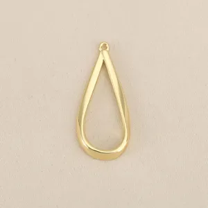Détail pendentif goutte plaqué or, breloque géométrique minimaliste pour création bijoux