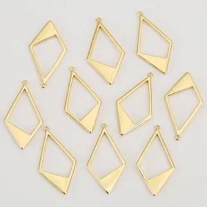 Colgantes geométricos dorados de rombo hueco accesorios de joyería DIY para manualidades