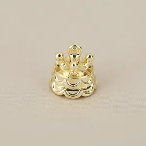Gold plated crown pendant diy jewelry accessory retro court style charm for necklace