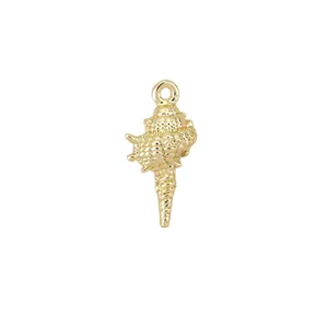 Vergulde schelp bedel hanger voor DIY sieraden maken en ketting accessoires.