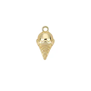 18k vergoldeter eiscreme anhänger charm für diy schmuck herstellung sommer accessoires