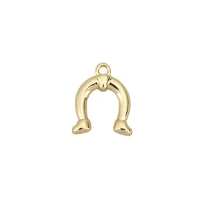 Gold-plated horseshoe charm pendant minimalist lucky DIY jewelry accessories for necklace bracelet.
