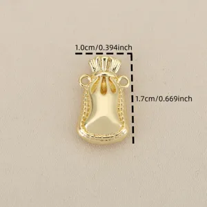 Gold lucky bag pendant metal charm DIY jewelry accessory small size 1.0x1.7cm fine craft