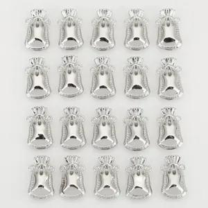 Silver metal lucky bag charms, 3D pendant DIY jewelry accessories with hanging loops.