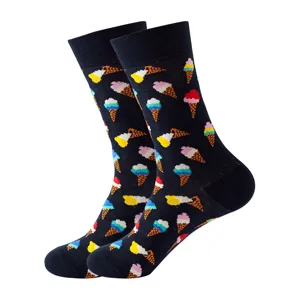 Calze da donna a metà altezza con fantasia gelato colorata, stile casual per la stagione.