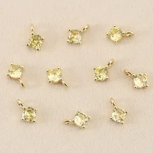 4mm Vergulde zirkoon ronde hanger DIY sieraden maken accessoires detailweergave