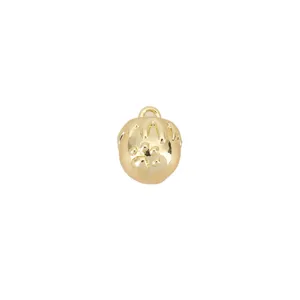 18k gold plated strawberry pendant charm for DIY jewelry making, small cute fruit design.
