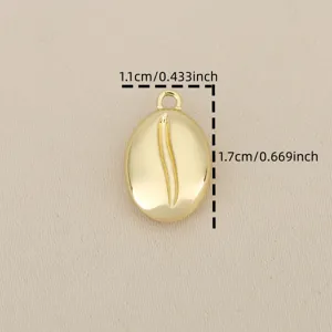 Exquisite 18k gold plated coffee bean pendant, perfect for DIY jewelry making and fashion accessories.