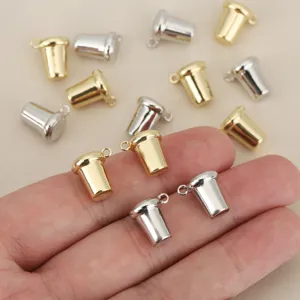 Mini cup charms for DIY jewelry making, gold and silver metal pendant accessories for crafts.