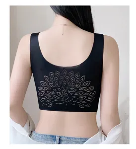 Damen nahtloser BH in Schwarz rückenfrei bequeme Unterwäsche große Größen elegant
