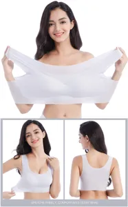 Women seamless sleep bra plus size wireless comfortable breathable daily sports vest top
