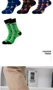 Fashion cotton mid-tube socks with cute marine animal prints like sharks, turtles.