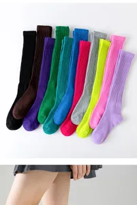 Einfarbige Slouch Socken, bunte lange warme Strümpfe für den täglichen modischen Look.