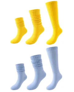 Einfarbige Slouch Socken Bonbonfarben warme Kniestrümpfe Detailansicht für Damenmode