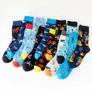 Herbst Winter Ozean Serie Baumwolle Socken Paare niedliche Tierdrucke Socken Mid-Calf.