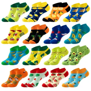 Unisex Süß Frucht Druck Flach Mund Boot Socken Lässig Atmungsaktiv Baumwolle Niedrig Schnitt Knöchel Socken Lustig Neuheit Socken