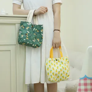 Baumwolle kleine Handtasche Sommer Obst Print lässige Tragetasche leichte süße Damen Tasche