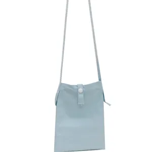 Hellblaue Segeltuch Umhängetasche für Damen, minimalistische kleine Handytasche neu
