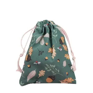 Piccola borsa di stoccaggio in cotone con coulisse per monete rossetto e piccoli oggetti carini.