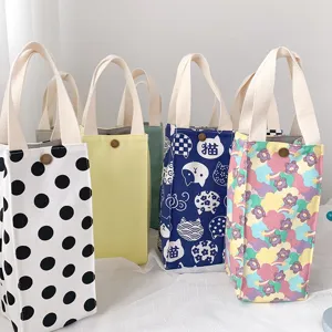 Canvas Wasserflasche Huelle tragbare Tasse Tasche getraenk Behaelter diverse Stile Detail