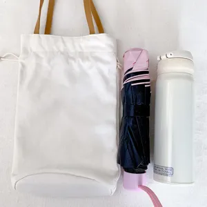 Borsa tote in tela tinta unita minimalista per bottiglie d'acqua ombrelli custodia protettiva.