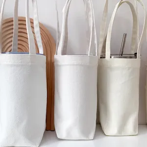 Minimalistische Leinwand Wasserbecher Tasche mit Tragegriffen für den täglichen Gebrauch.