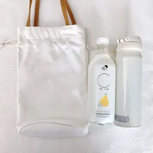 Borsa tote portatile in tela a tinta unita minimalista per thermos, borraccia e ombrello.