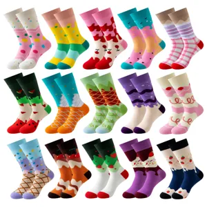 Women crew socks dopamine ice cream cute casual fashion socks colorful printed hosiery pair