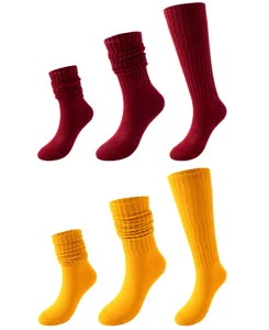 Einfarbige Slouch Socken Bonbon Farbe warme lange Strümpfe Trend Winter Mode Paare