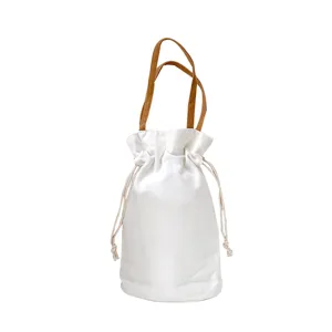 Borsa tote portatile minimalista in tela tinta unita per tazza d'acqua quotidiana