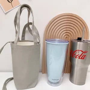 Tragbare Canvas-Wassertasche mit verstellbarem Schultergurt für den täglichen Pendelverkehr.