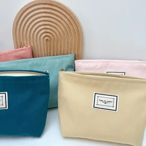 Borsa cosmetica in tela, astuccio da viaggio con cerniera, organizer colorato