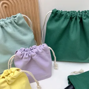 Bunte Baumwolle Kordelzug Tasche tragbarer Kosmetikbeutel minimalistischer Organizer Bag