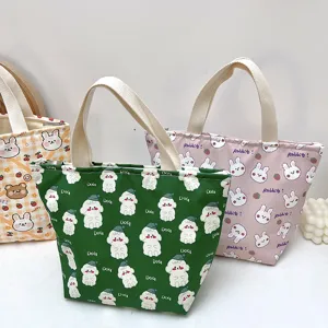 Niedliche Cartoon-Lunchtasche wasserdichte Handtasche mit Reißverschluss für Studenten und Büro.