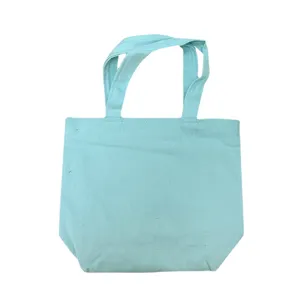 Einfarbige Canvas Lunchtasche Mintgrün Handtasche Kleine Tragetasche für den Alltag.