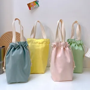 Minimalistischer Canvas Becherhülle Halter Tragbare Wasserflaschenhülle Tasche Reise Aufbewahrungstasche Bonbonfarben Kleiner Handtasche Für Den Täglichen Ausflug
