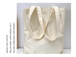 Minimalistische einfarbige Segeltuch-Tragetasche, große Schultertasche für Alltag und Studenten.