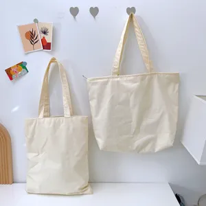 Große Kapazität Canvas Tasche Einfacher Koreanischer Stil Einfarbige Umhängetasche Für Damen Minimalistische Studenten Handtasche Reise Baumwolltasche