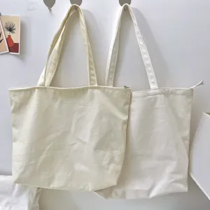 Lässige Canvas-Stofftasche, minimalistische Ästhetik, große Umhängetasche für Damen.