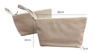 White canvas zipper pouch detail, portable travel makeup bag and DIY pencil case organizer.