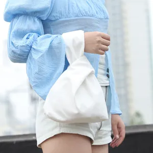 Vintage Japanese Knot Bag Heavy Canvas Handbag Retro Wristlet Bag Literary Casual Mini Storage Bag For Phone Keys Coin Women Shopping