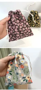 Blumen Kordelzug Beutel klein Reise Make-up Aufbewahrungstasche tragbare Staubschutztasche