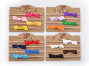 Soft nylon baby headband set with colorful bows, seamless elastic hair accessories for kids.