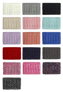 Children knitted cable neck warmer winter warm fleece lined solid color scarf options show