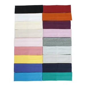 Vente en gros 95% coton femmes sport yoga bandeau élastique anti-sueur coloré détail.