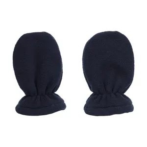 Babys Winter Fäustlinge aus dunkelblauem Fleece, weiche warme Kleinkind Handschuhe für kalte Tage.
