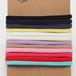 Baby nylon elastic headbands set, assorted colors seamless DIY hair accessories for infants kids